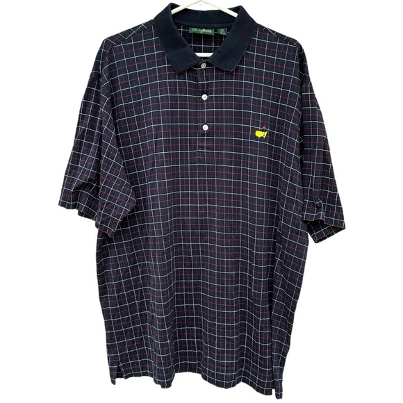Amen Corner Authentic Masters Golf Polo - Size XL - 100% Cotton - Plaid - Picture 3 of 10